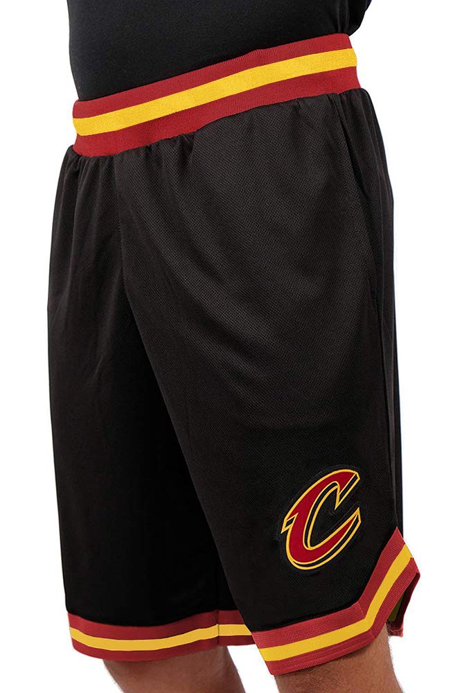 Ultra Game NBA Official Menâ€™s Active Knit Basketball Training Shorts - Unisex, Milwaukee Bucks, Black, Small - Image 2